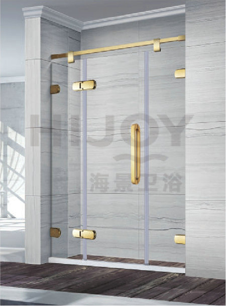 Square copper hinge shower room