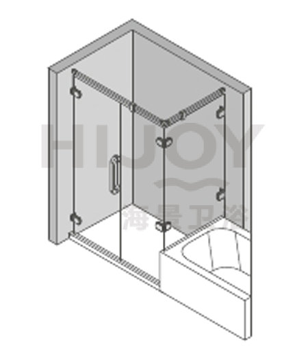 Square copper hinge shower room