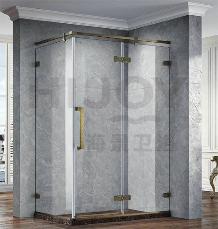 U-shaped carved copper hinge shower room