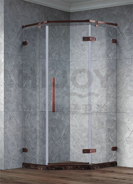 Square carved copper hinge shower room