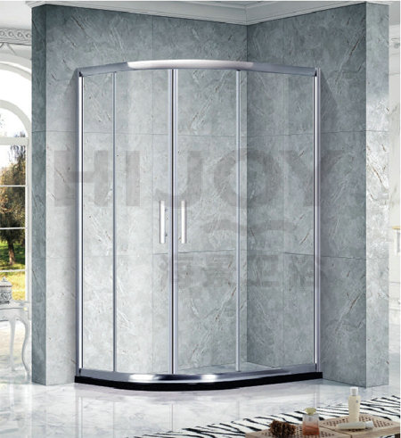 Arc-shaped aluminum-magnesium alloy shower room