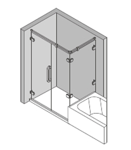 Square copper hinge shower room